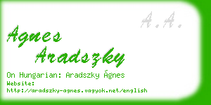 agnes aradszky business card