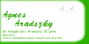 agnes aradszky business card